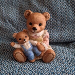 Homco Adorable Mama And Baby Bear Figurine Set